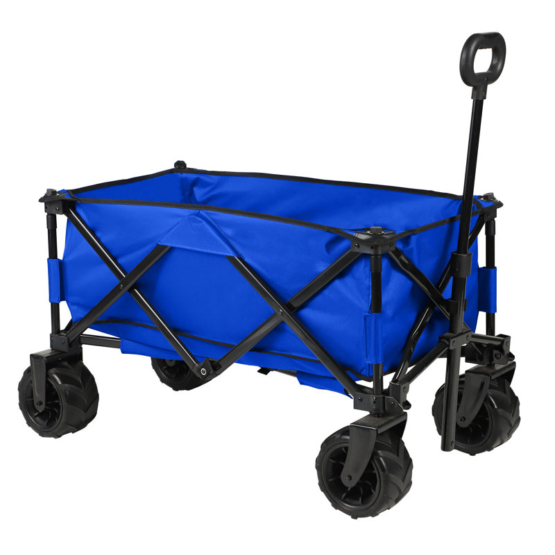 BESUNYST Folding Wagon Collapsible Utility Big Wheels Shopping Cart For Beach Outdoor Camping